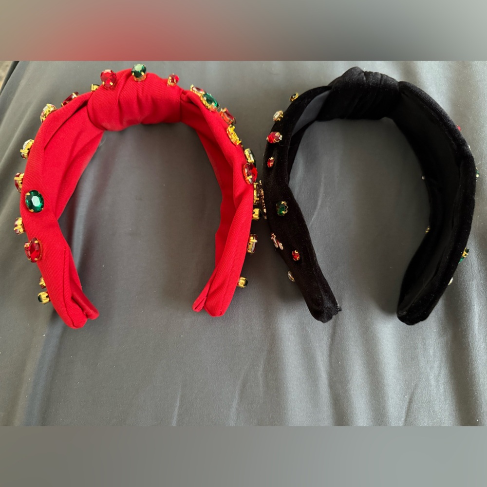 Holiday headbands! Red and black! Worn once for an hour